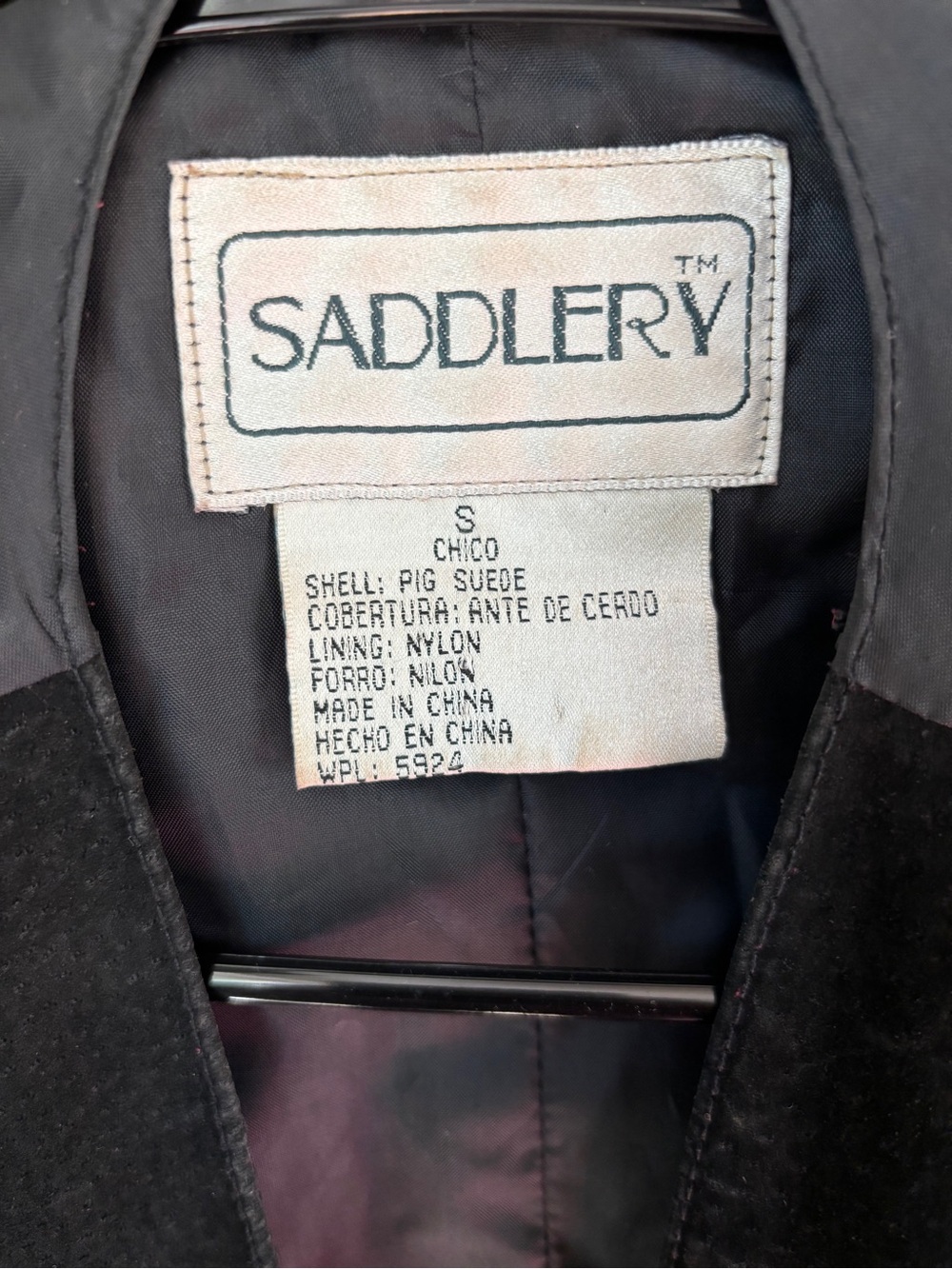 Vintage Black Suede Button-Front Vest - Picture 5 of 6